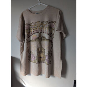 Women's Arula Nashville Graphic Tee 2X Beige Gold Short Sleeve